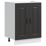 Vidaxl meuble bas pour vier kalmar noir 60x46x81, 5 cm bois ingnierie