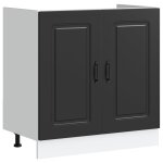 Vidaxl meuble bas pour vier kalmar noir 80x46x81, 5 cm bois ingnierie