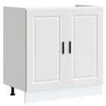 Vidaxl meuble bas pour vier porto blanc 80x46x81, 5 cm bois ingnierie