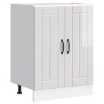 Vidaxl meuble de base de lavabo lucca blanc brillant bois ing�nierie