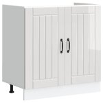 Vidaxl meuble de base de lavabo lucca blanc brillant bois ing�nierie