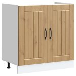 Vidaxl meuble de base de lavabo lucca ch�ne artisanal bois ing�nierie
