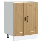 Vidaxl meuble de base de lavabo lucca ch�ne artisanal bois ing�nierie