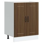 Vidaxl meuble de base de lavabo lucca ch�ne marron bois d'ing�nierie