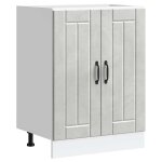 Vidaxl meuble de base de lavabo lucca gris b�ton bois ing�nierie