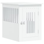 Vidaxl meuble de cage pour chiens blanc 45x62x59 cm bois d'ing�nierie