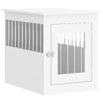 Vidaxl meuble de cage pour chiens blanc 55x75x65 cm bois d'ing�nierie