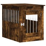 Vidaxl meuble de cage pour chiens ch�ne fum� 55x75x65 cm