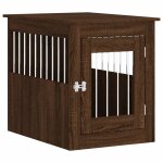 Vidaxl meuble de cage pour chiens ch�ne marron 55x75x65 cm