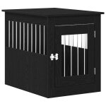 Vidaxl meuble pour cage � chien en ch�ne noir 55 x 75 x 65 cm en bois d'ing�nierie