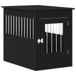 Vidaxl meuble pour cage � chien en ch�ne noir 55 x 80 x 68 cm en bois d'ing�nierie