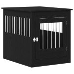 Vidaxl meuble pour cage � chien en ch�ne noir 64, 5 x 80 x 71 cm en bois d'ing�nierie