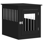 Vidaxl meuble de cage pour chiens noir 55x75x65 cm bois d'ing�nierie