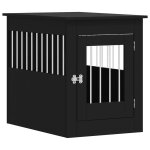 Vidaxl meuble de cage pour chiens noir 55x80x68 cm bois d'ing�nierie
