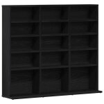 Vidaxl meuble cd en ch�ne noir 100 x 23 x 89, 5 cm bois d'ing�nierie