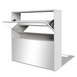 Vidaxl meuble  chaussures 2 tages avec miroir 63x17x67 cm blanc