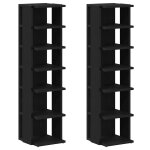 Vidaxl meubles � chaussures 2 pcs ch�ne noir 25x27x102 cm bois d'ing�nierie