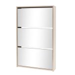 Vidaxl meuble  chaussures 3 tagres miroir 63x17x102, 5 cm chne