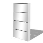 Vidaxl meuble  chaussures 4 tagres et miroir 63x17x134 cm blanc
