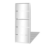 Vidaxl meuble  chaussures 5 tagres et miroir 63x17x169, 5 cm blanc