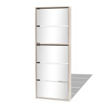 Vidaxl meuble  chaussures 5 tagres et miroir 63x17x169, 5 cm chne