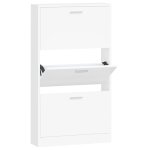 Vidaxl meuble à chaussures blanc 59x17x108 cm bois d'ingénierie Vidaxl meuble à chaussures blanc 59x17x108 cm bois d'ingénierie