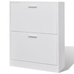 Vidaxl meuble  chaussures en bois avec 2 compartiments blanc