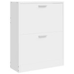 Vidaxl meuble � chaussures en bois avec 2 compartiments blanc