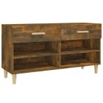 Vidaxl meuble � chaussures ch�ne fum� 102x35x55 cm bois d'ing�nierie
