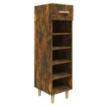 Vidaxl meuble  chaussures chne fum 30x35x105 cm bois d'ingnierie