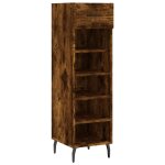 Vidaxl meuble  chaussures chne fum 30x35x105 cm bois d'ingnierie