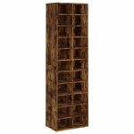 Vidaxl meuble � chaussures ch�ne fum� 54x34x183 cm bois d'ing�nierie