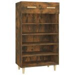 Vidaxl meuble � chaussures ch�ne fum� 60x35x105 cm bois d'ing�nierie