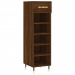 Vidaxl meuble � chaussures ch�ne marron 30x35x105 cm bois d'ing�nierie