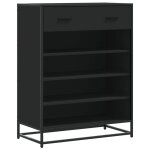 Vidaxl meuble  chaussures noir 75x38x97, 5 cm bois d'ingnierie mtal