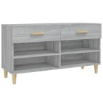Vidaxl meuble  chaussures sonoma gris 102x35x55 cm bois d'ingnierie