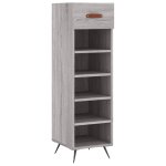 Vidaxl meuble � chaussures sonoma gris 30x35x105 cm bois d'ing�nierie
