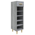 Vidaxl meuble  chaussures sonoma gris 30x35x105 cm bois d'ingnierie