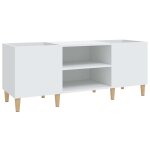 Vidaxl meuble  disques blanc 121x38x48 cm bois d'ingnierie