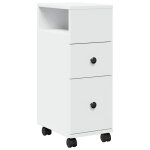 Vidaxl meuble �troit de salle de bain � roulettes blanc