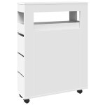 Vidaxl meuble troit de salle de bain  roulettes blanc