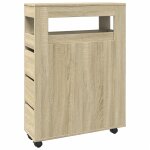 Vidaxl meuble troit de salle de bain  roulettes chne sonoma