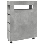 Vidaxl meuble étroit de salle de bain à roulettes gris béton Vidaxl meuble étroit de salle de bain à roulettes gris béton
