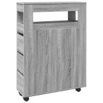 Vidaxl meuble étroit de salle de bain à roulettes sonoma gris Vidaxl meuble étroit de salle de bain à roulettes sonoma gris