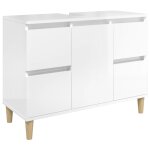 Vidaxl meuble d'�vier blanc brillant 80x33x60 cm bois d'ing�nierie