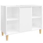 Vidaxl meuble d'vier blanc brillant 80x33x60 cm bois d'ingnierie