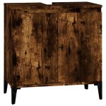 Vidaxl meuble d'vier chne fum 58x33x60 cm bois d'ingnierie