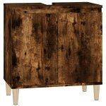 Vidaxl meuble d'vier chne fum 58x33x60 cm bois d'ingnierie