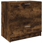 Vidaxl meuble d'�vier ch�ne fum� 59x37x59 cm bois d'ing�nierie