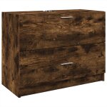 Vidaxl meuble d'�vier ch�ne fum� 78x37x59 cm bois d'ing�nierie